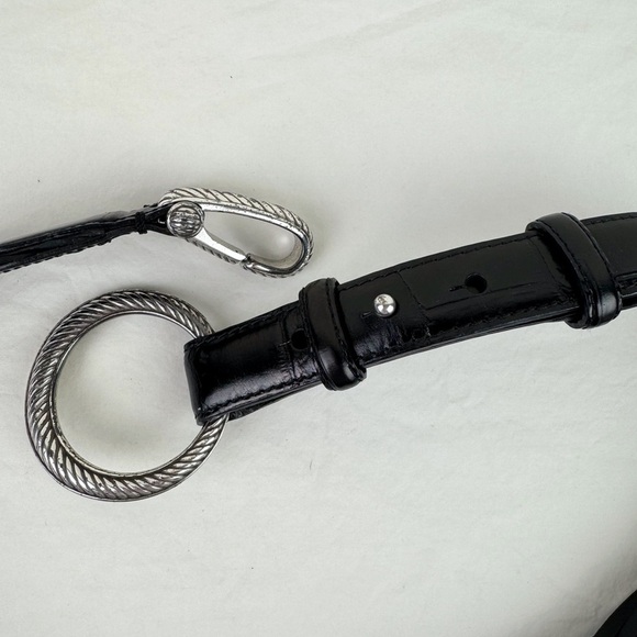 Brighton Vintage Black Leather Braided O-ring Belt - Picture 10 of 10